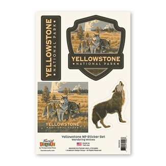 Yellowstone NP Wandering Wolves Sticker Set | Made in America