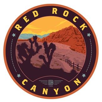 Red Rock Canyon NV Circle Sticker| American Made