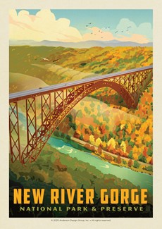 New River Gorge NP and Preserve Bird's Eye View Postcard | USA Made