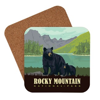 RMNP Black Bear Family Lake Magnet