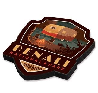 Denali NP Emblem Wood Magnet