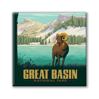 Great Basin NP Bighorn Sheep Square Magnet