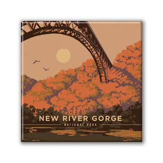 New River Gorge NP Looking Up Square Magnet
