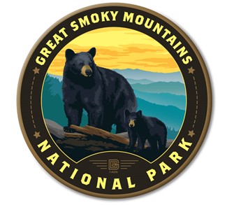 Great Smoky Mountains NP Black Bears Circle Magnet