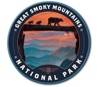 Great Smoky Mountains NP Bear Crossing Circle Magnet