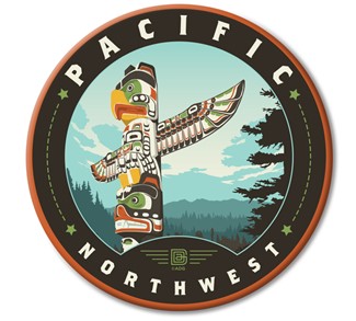 Pacific NW Totem Circle Magnet