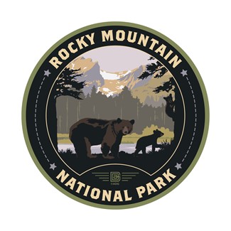 Rocky Mountain NP Sprague Lake Bears Circle Sticker
