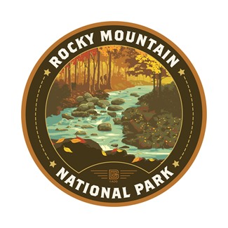 Rocky Mountain NP Creek Circle Sticker