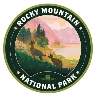 Rocky Mountain NP Deer Circle Sticker