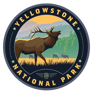 Yellowstone NP Elk Circle Sticker