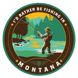 Montana Fly Fishing Circle Sticker