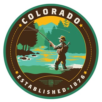 Colorado Fly Fishing Circle Sticker