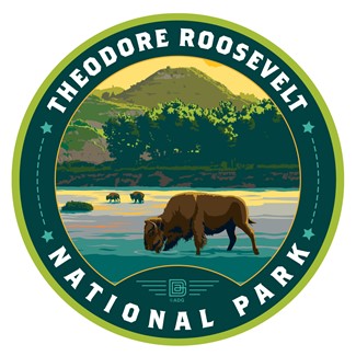Theodore Roosevelt NP Bison Circle Sticker
