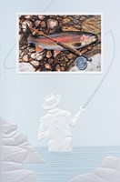 Rainbow Trout & Rod(BDIN) Folded - W/Env
