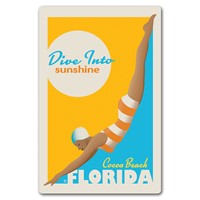 Cocoa Beach FL Dive In Magnetic Postcard