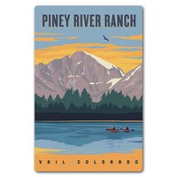 Piney River Ranch Vail CO Kayakers Magnetic Postcard