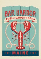 ME Lobster Bar Harbor Postcard