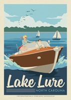 Lake Lure NC Boating Postcard