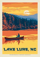 Lake Lure NC Canoe Postcard