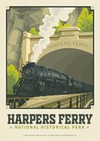 Harpers Ferry WV Train Postcard