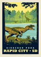 Dinosaur Park Rapid City SD Postcard