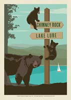 Chimney Rock/Lake Lure Bear Sign Postcard