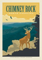 Chimney Rock NC Deer Postcard