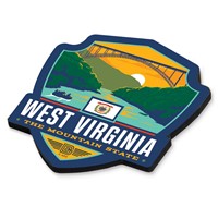 West Virginia State Pride Emblem Wood Magnet
