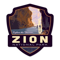 Zion NP Explore the Narrows Emblem Wood Magnet