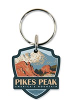 Pikes Peak CO Hiker's Delight Wood Key Ring