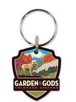 Garden of the Gods Emblem Wood Key Ring