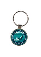 AK Whale Breaching Circle Dome Key Ring