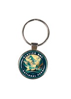 Glacier Bay NP Gliding Orcas Circle Dome Key Ring