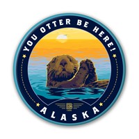 AK Otter Be Here Circle Magnet