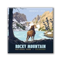 Rocky Mountain NP Emerald Lake Square Magnet