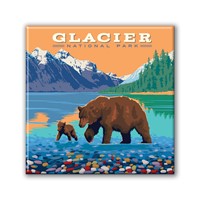 Glacier NP Saint Mary Lake Square Magnet