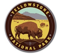 Yellowstone NP Bison Herd Circle Magnet