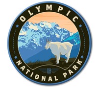 Olympic NP Mountain Goat Circle Magnet