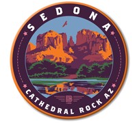 Sedona AZ Cathedral Rock Circle Magnet