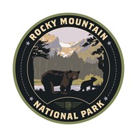 Rocky Mountain NP Sprague Lake Bears Circle Sticker