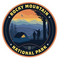 Rocky Mountain NP Back Country Camping Circle Sticker