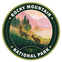 Rocky Mountain NP Deer Circle Sticker