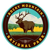 Rocky Mountain NP Elk Circle Sticker