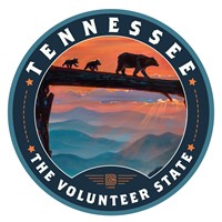 Tennessee Bear Crossing Circle Sticker