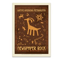 Native American Petroglyphs Newspaper Rock Postcard
